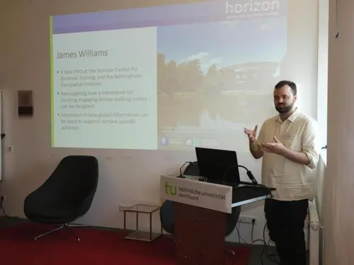 Presenting at conference, Dortmund