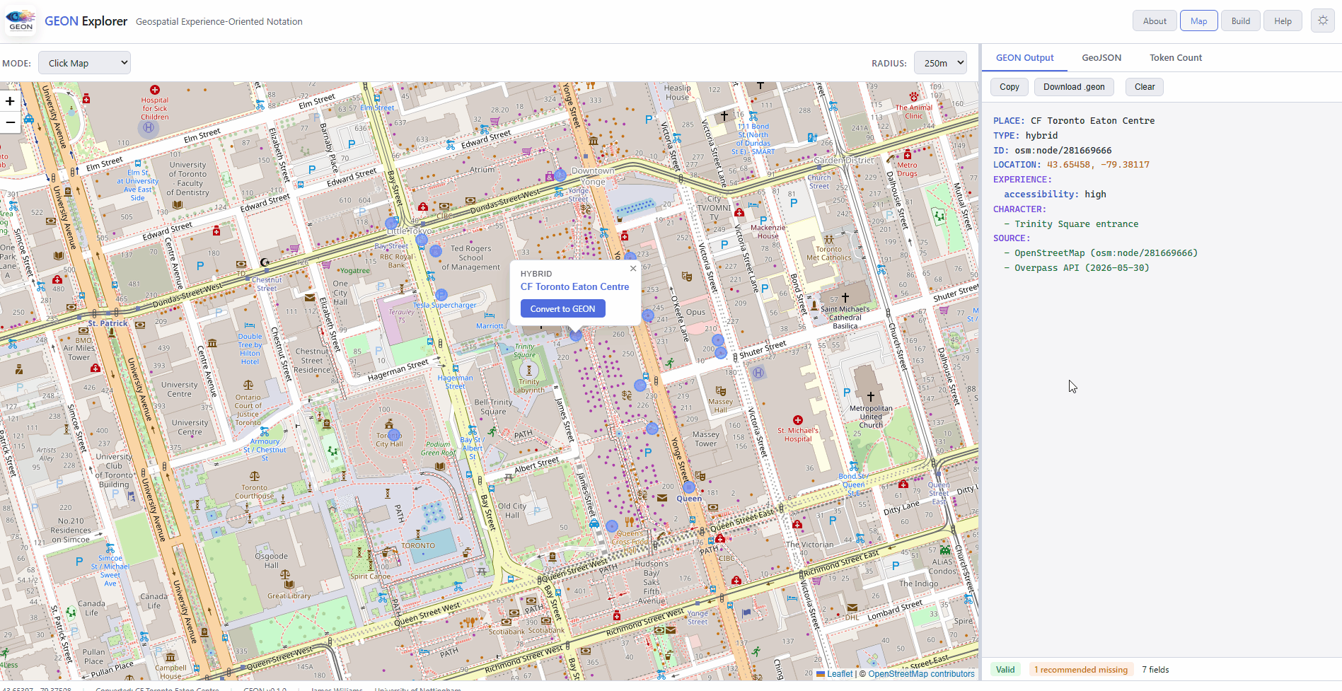 Animated demonstration of GEON generation from OpenStreetMap data